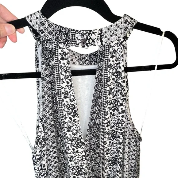 Altar’d State Boho Black and White Patterned Halter Maxi Dress Boho Chic Hippie - Picture 5 of 10